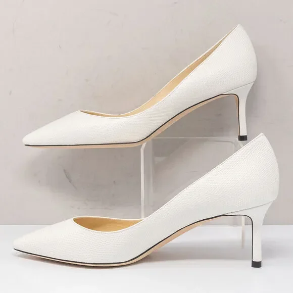 Jimmy Choo White Pointed Heels - Picture 3 of 10